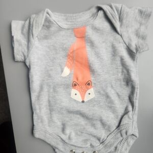 Gray Baby Onesie with Fox Design